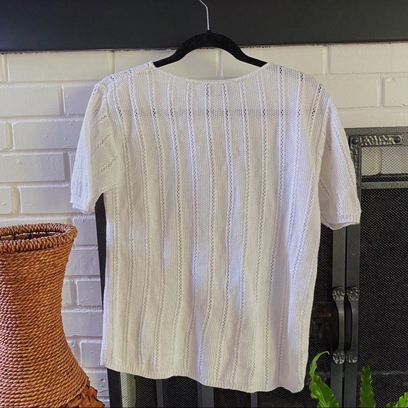 Vintage White Knit Sweater Shirt - Picture 3 of 3